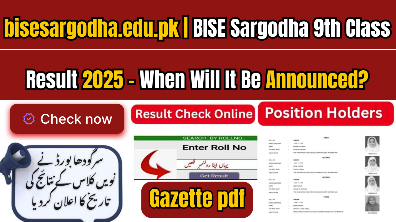 BISE Sargodha 9th Class Result